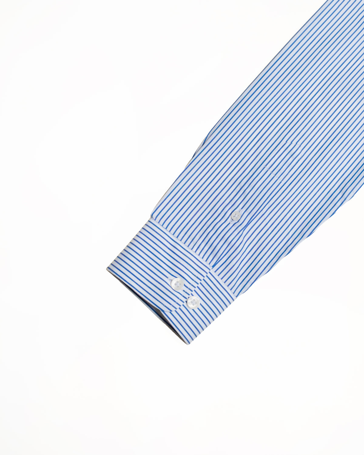 Camisa de Algodón Premium Raya Delgada Azul