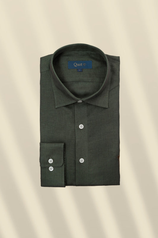 Camisa Lino Olive