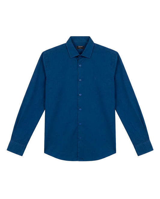 Camisa de Algodón Premium Azul Oscuro