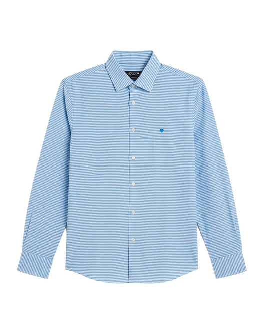 Camisa de Algodón Premium Horizontal Azul