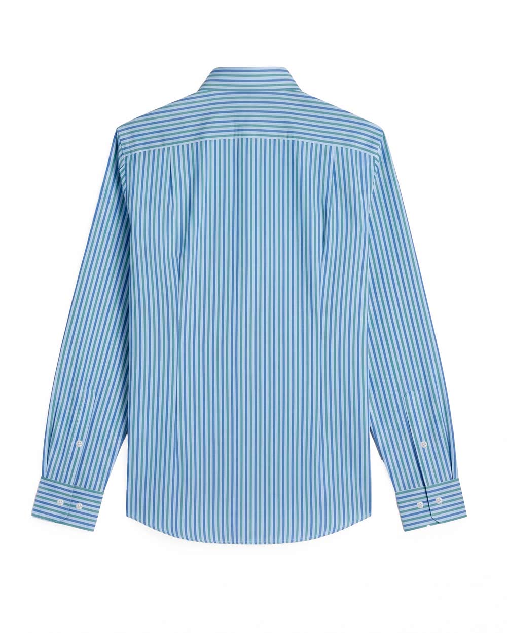 Camisa de Algodón Premium Look Linen Azul Verde