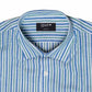 Camisa de Algodón Premium Look Linen Azul Verde
