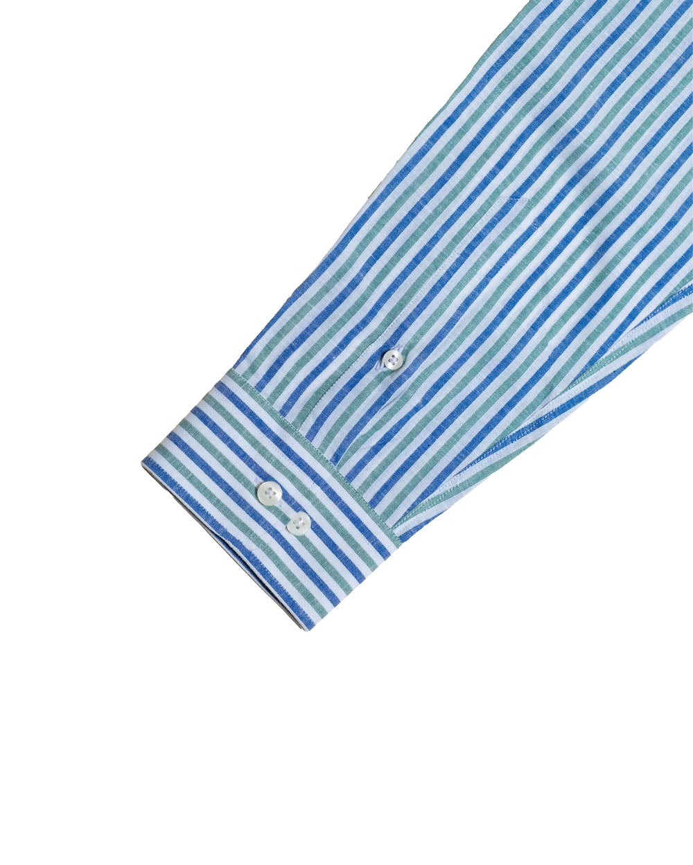 Camisa de Algodón Premium Look Linen Azul Verde