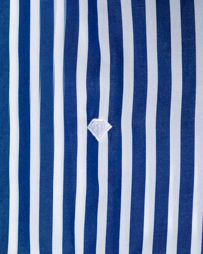 Camisa de Algodón Premium Raya Gruesa Azul