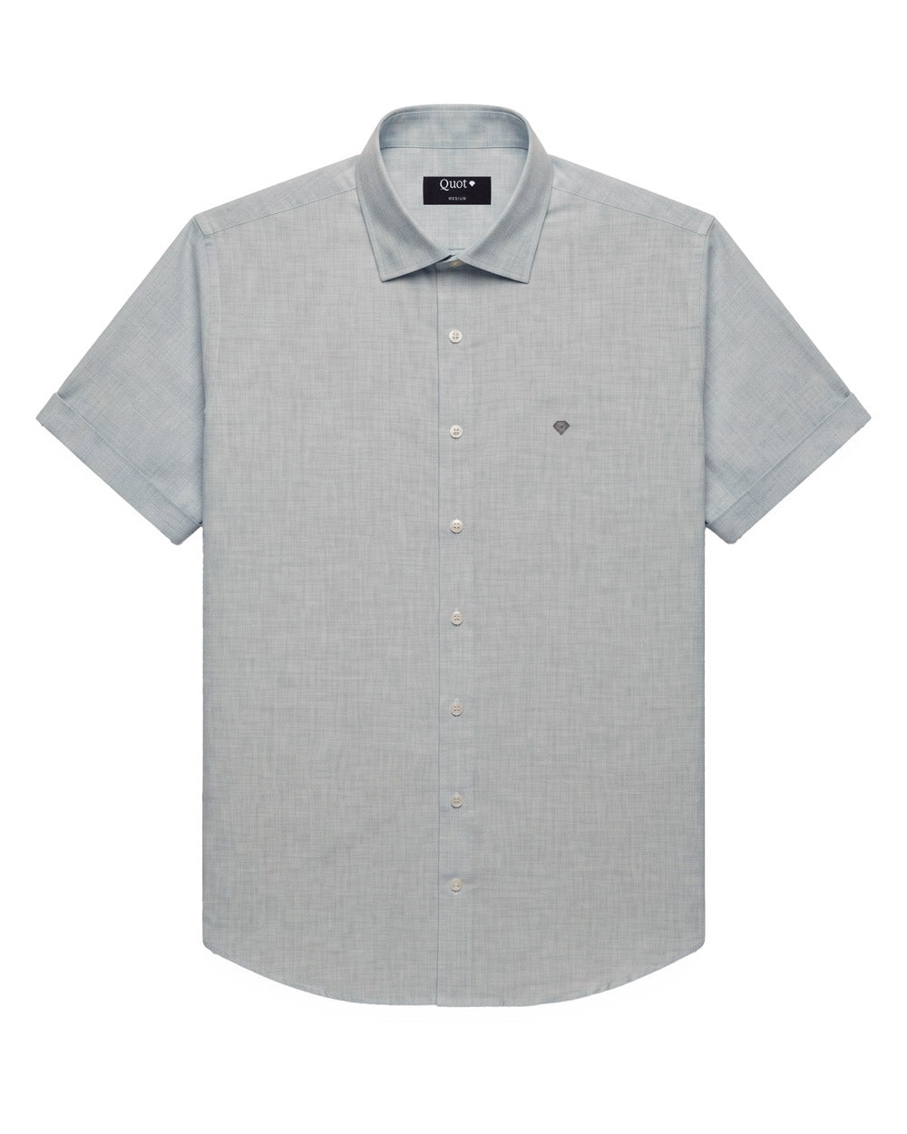 Camisa de Algodón Premium Manga Corta Gris