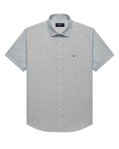 Camisa de Algodón Premium Manga Corta Gris