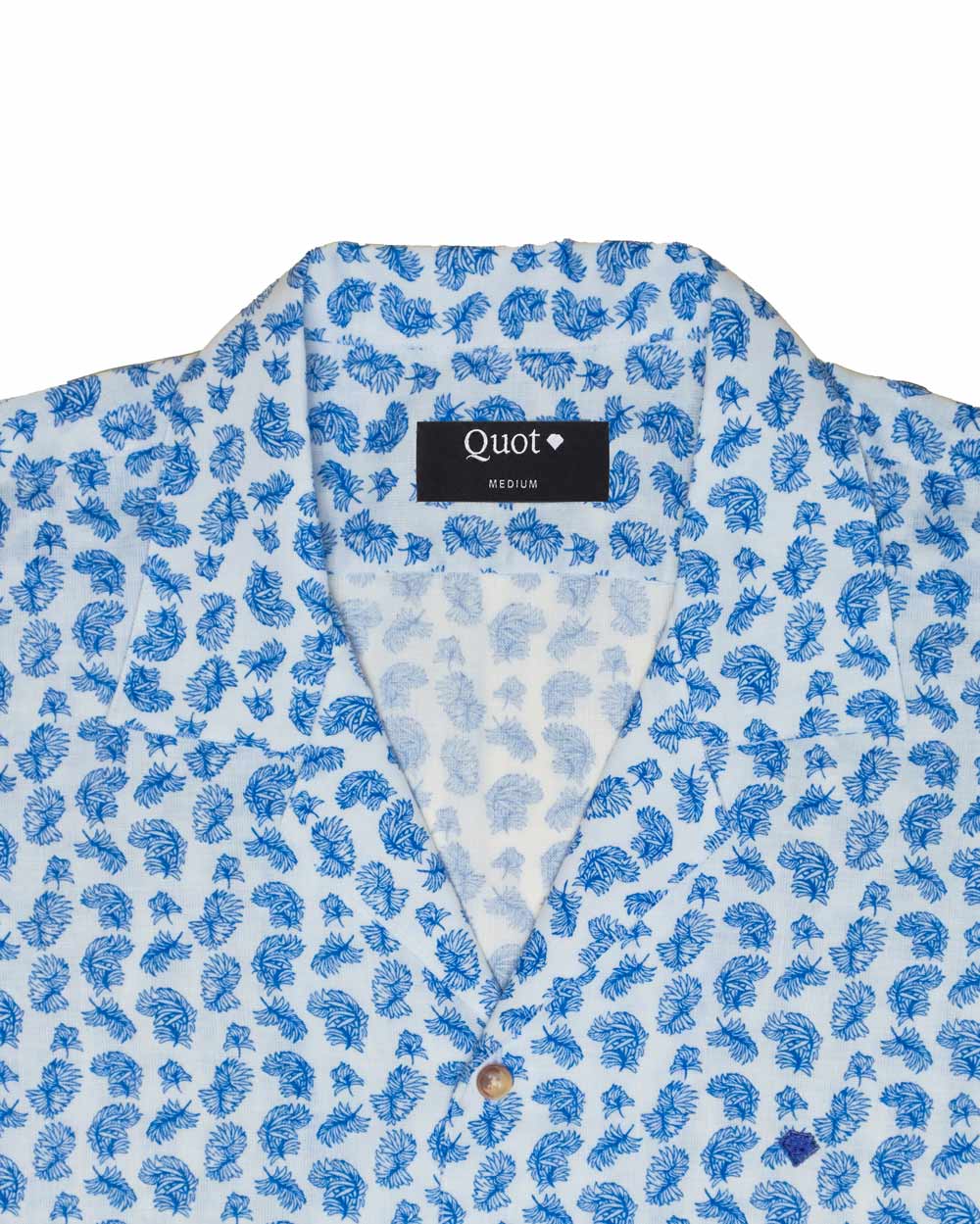 Camisa de Algodón Premium Manga Corta Hojas