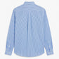 Camisa de Algodón Premium Raya Delgada Azul