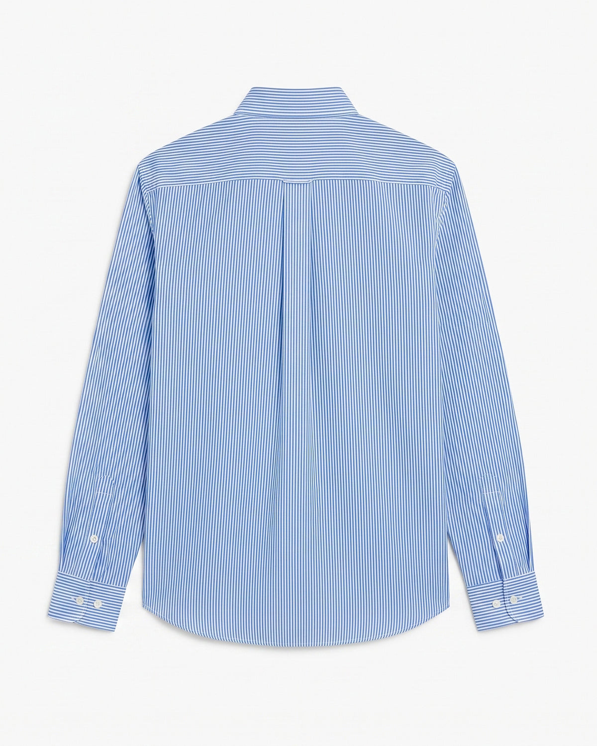 Camisa de Algodón Premium Raya Delgada Azul