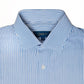 Camisa de Algodón Premium Raya Delgada Azul