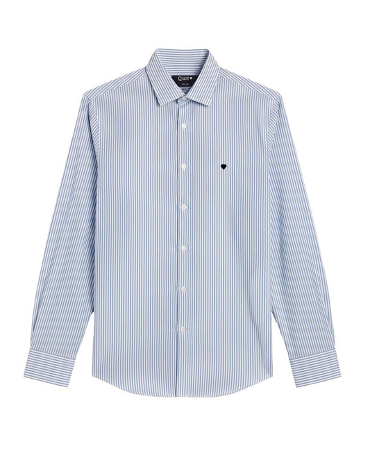 Camisa de Algodón Premium Raya Delgada Verde