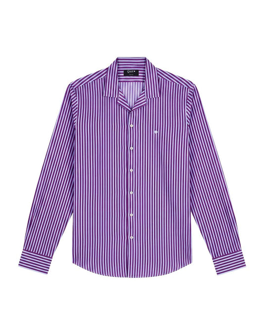 Camisa de Algodón Premium Raya Morada