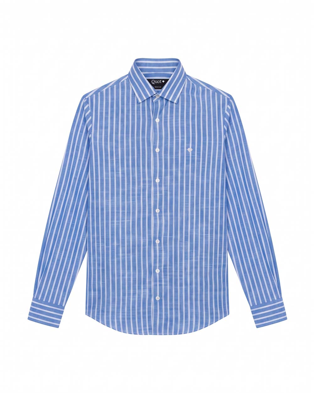 Camisa de Algodón Premium Look Linen Azul