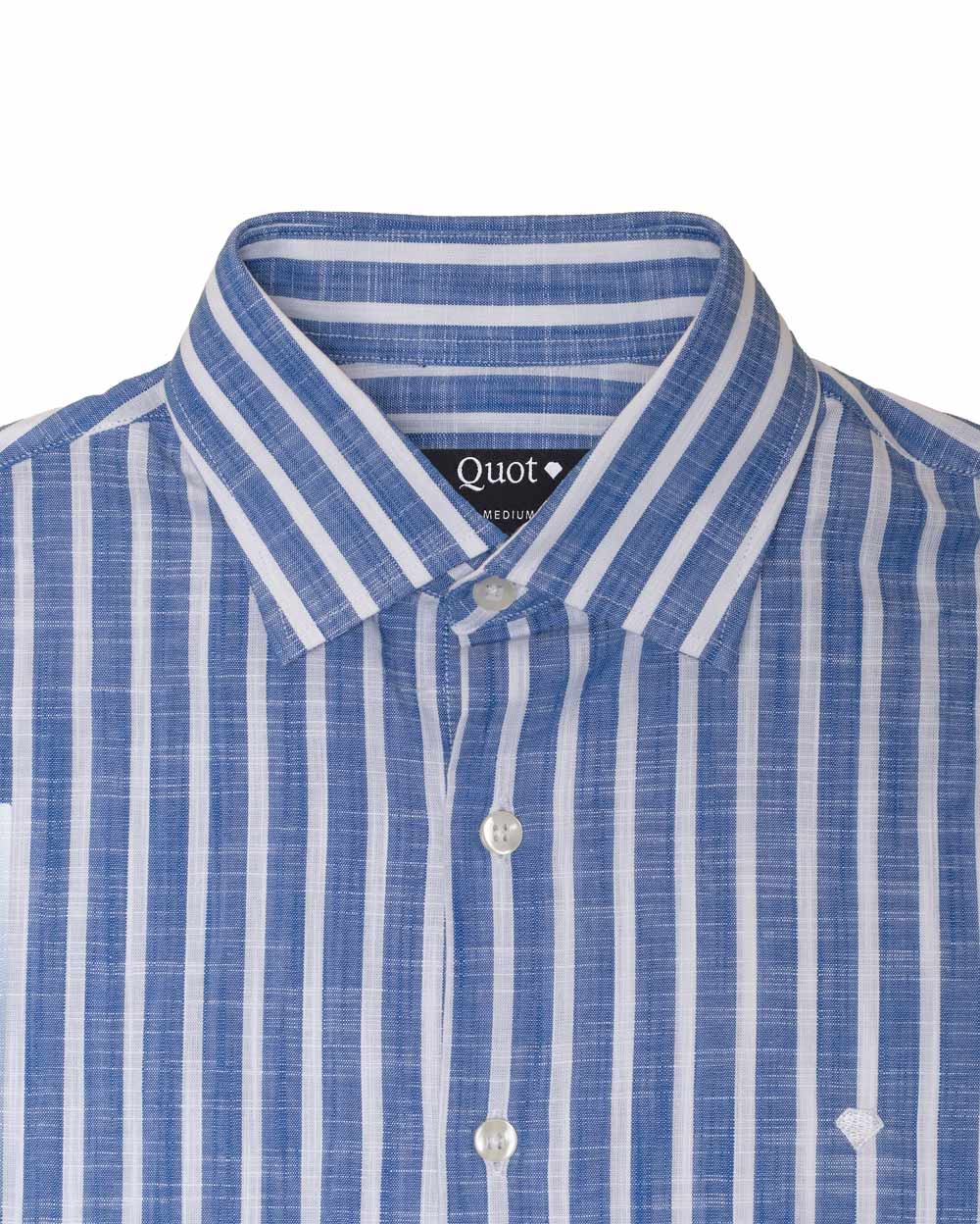 Camisa de Algodón Premium Look Linen Azul