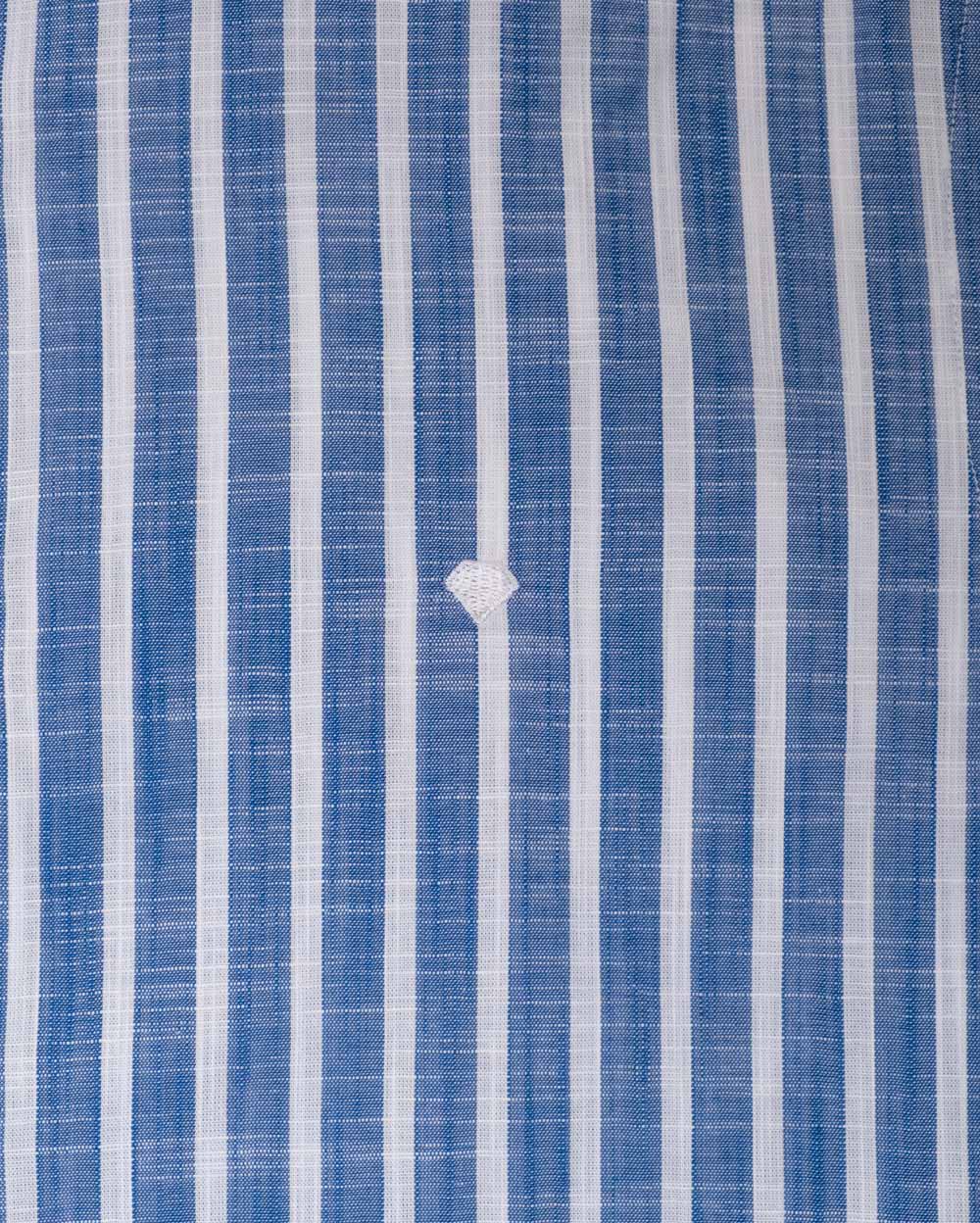 Camisa de Algodón Premium Look Linen Azul
