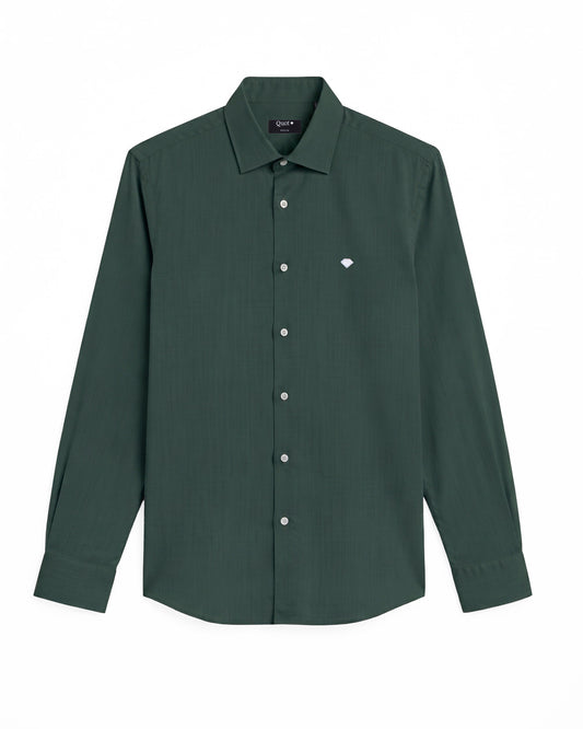 Camisa de Algodón Premium Verde Pino para Hombre
