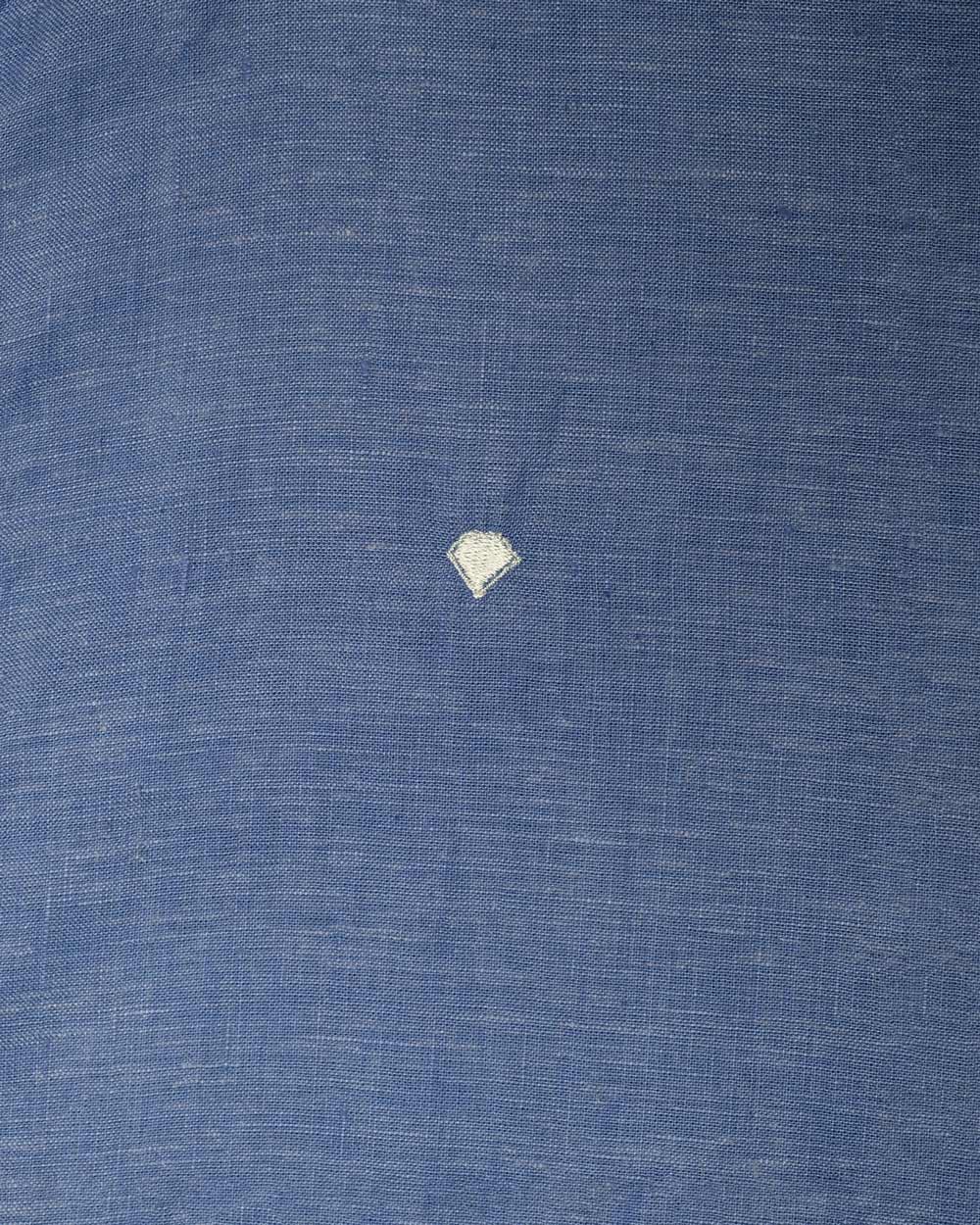 Camisa Lino Premium Azul Rey 100% Natural