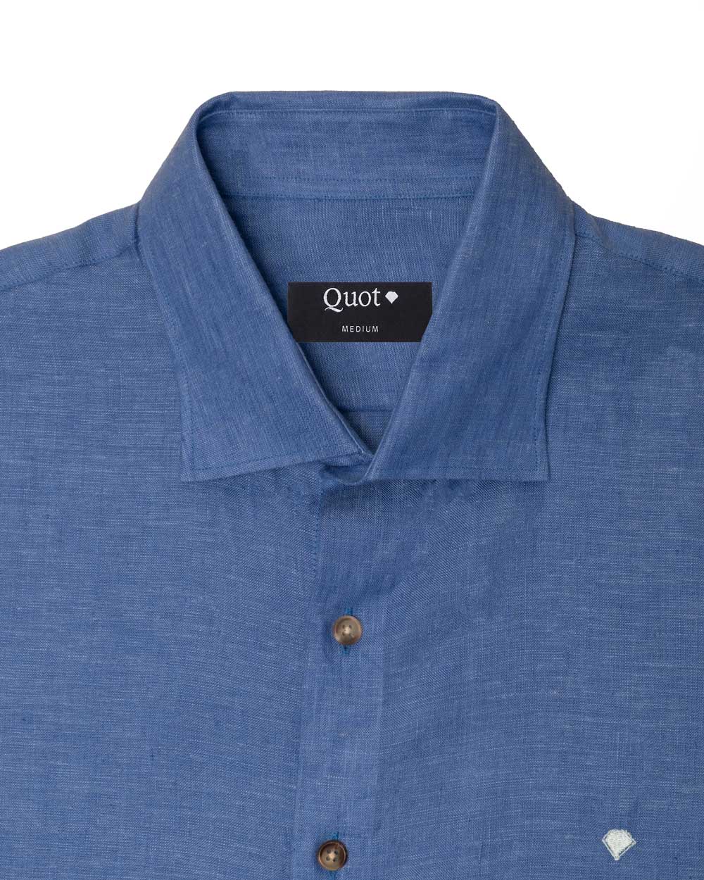 Camisa Lino Premium Azul Rey 100% Natural