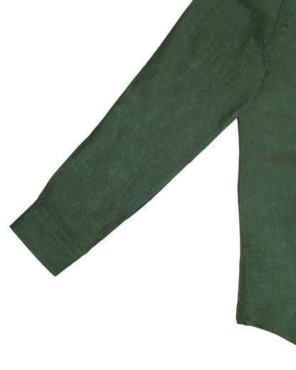 Camisa Lino Premium Olive 100% Natural
