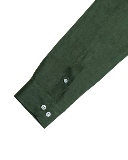 Camisa Lino Premium Olive 100% Natural