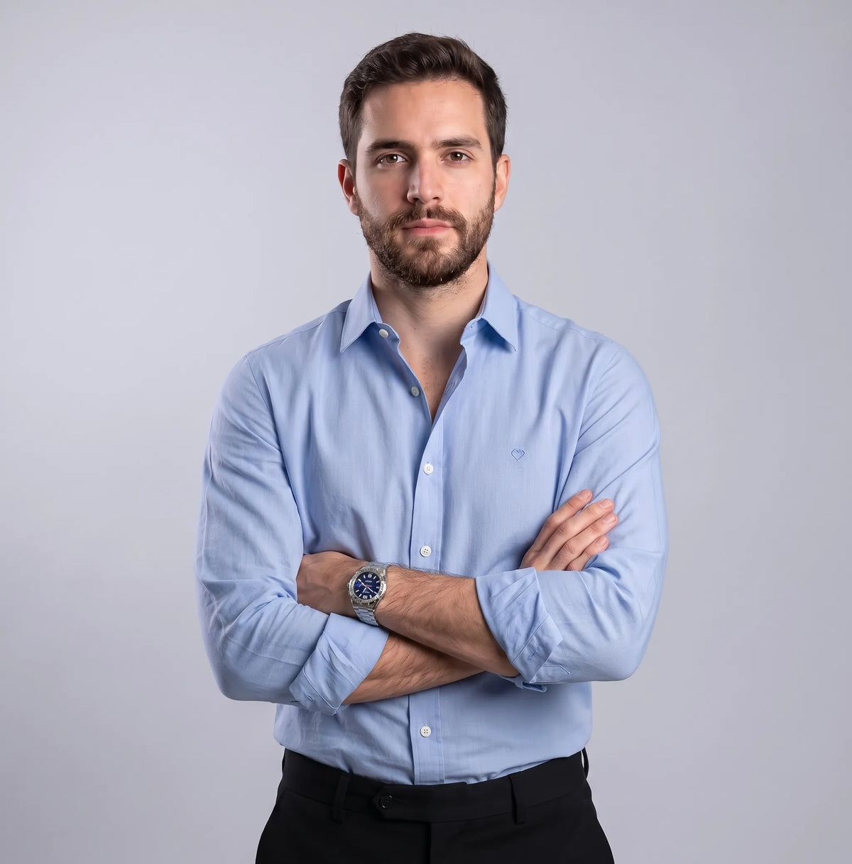 Camisa de Algodón Premium Azul Claro