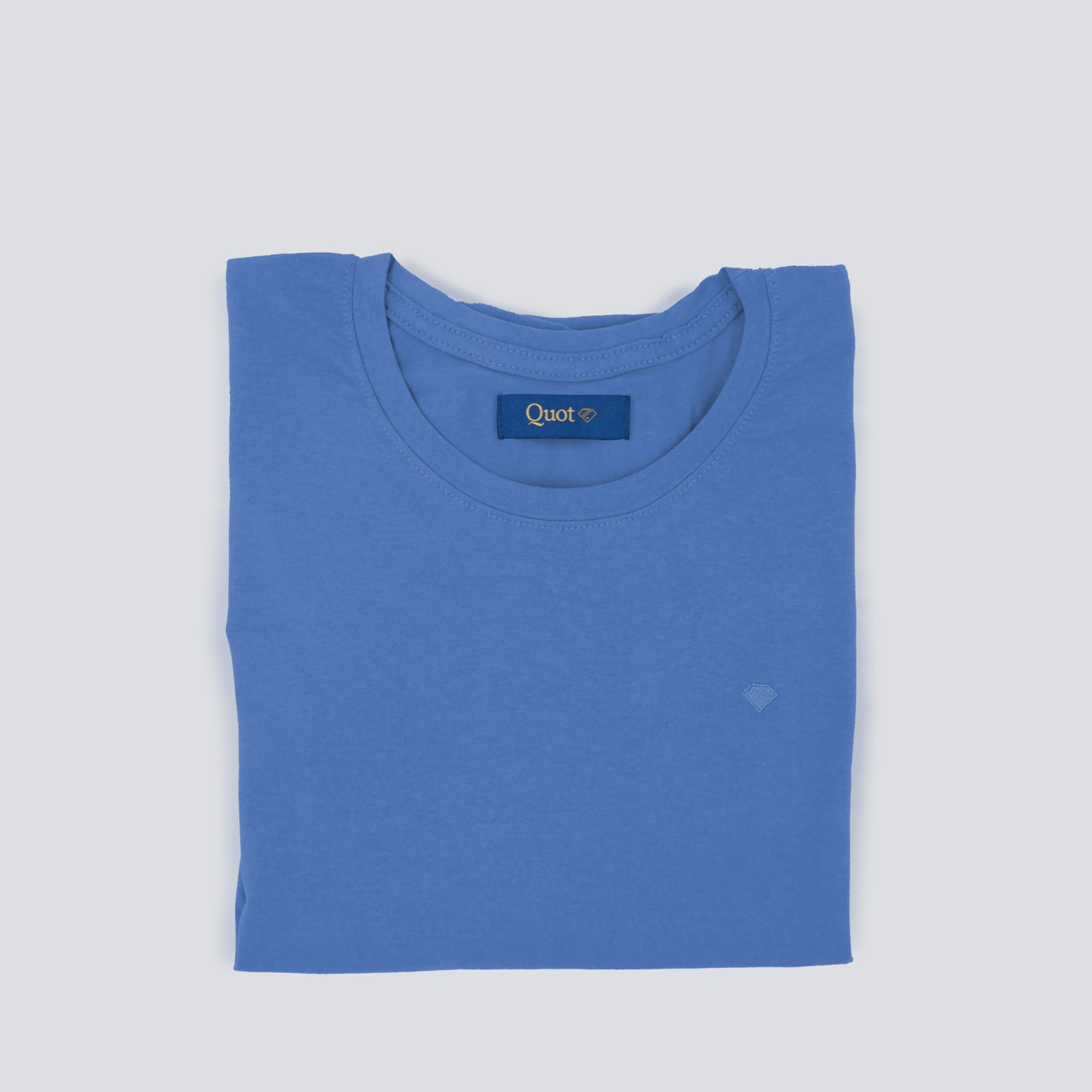 Camiseta algodón premium - Azul stone