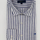 Linen–cotton blend Blue Serene Stripes