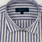 Linen–cotton blend Blue Serene Stripes