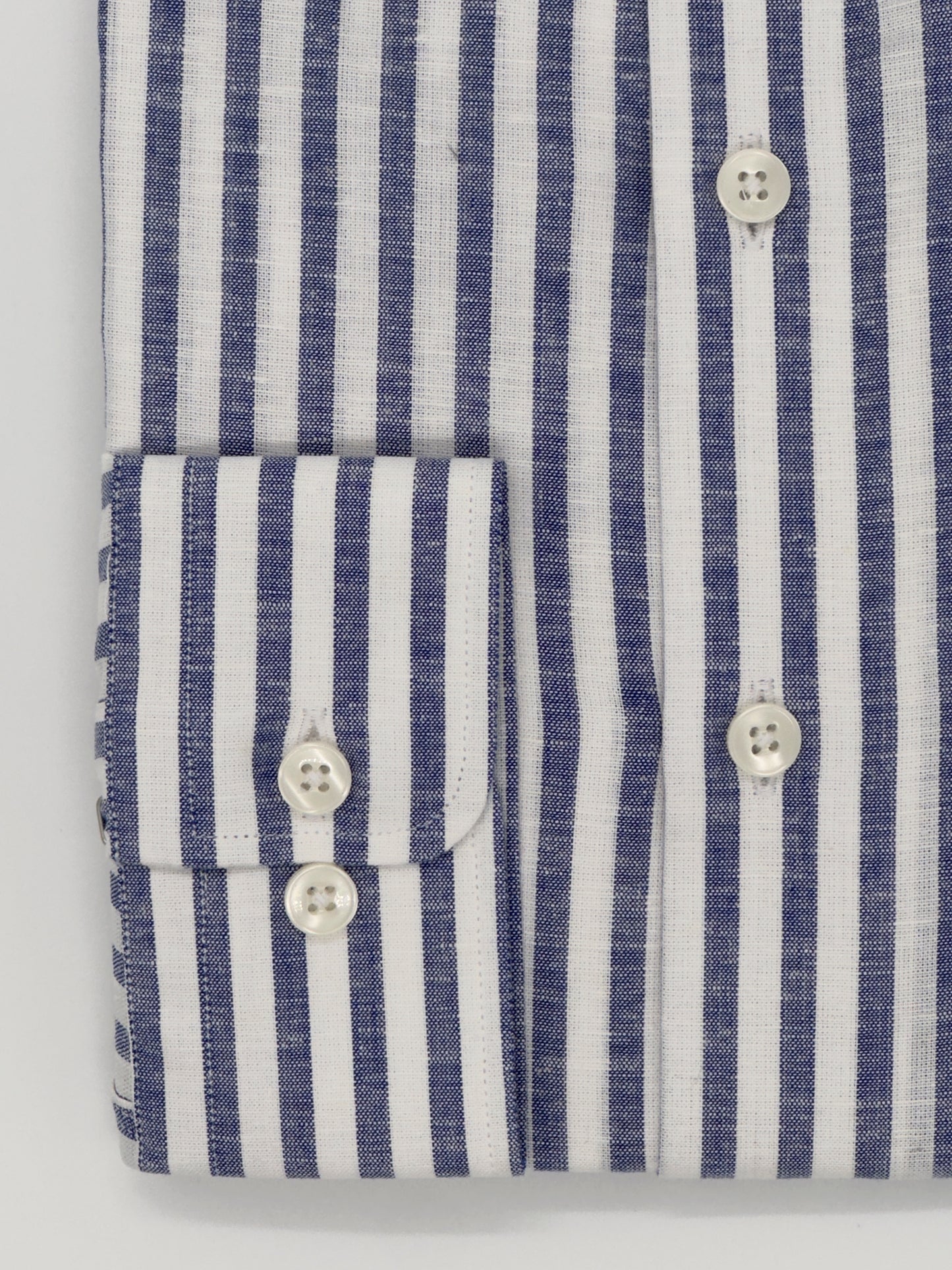Linen–cotton blend Blue Serene Stripes