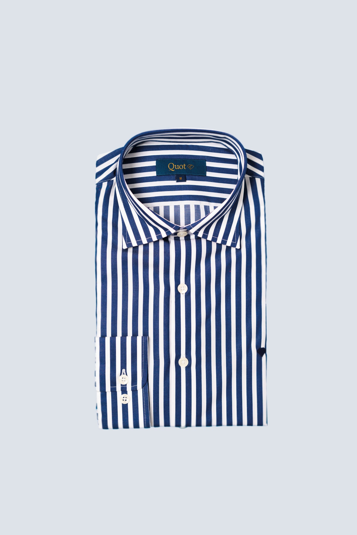 Camisa 100% algodón - Líneas azules gruesas