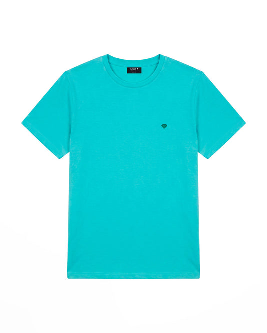 Camiseta de Algodón Premium Aguamarina