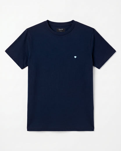 Camiseta de Algodón Premium Azul Oscuro