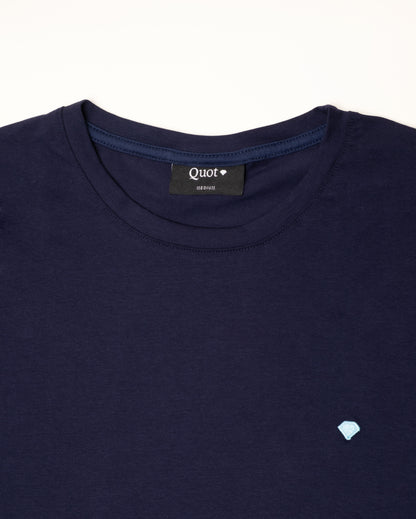 Camiseta de Algodón Premium Azul Oscuro