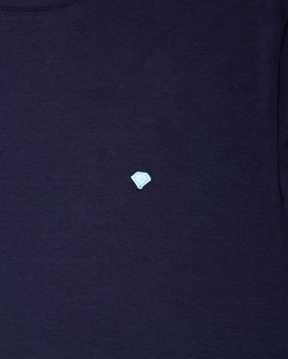Camiseta de Algodón Premium Azul Oscuro